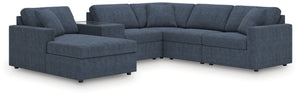Modmax - Ink - Sectional Blue 6 Pc. Sectional With Laf Corner Chaise, Raf Corner Chair And Storage Console