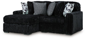 Midnight-Madness - Sectional Black 2 Pc. Left Arm Facing Corner Chaise Sectional