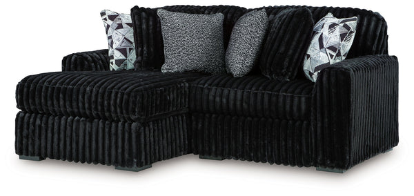 Midnight-Madness - Sectional Black 2 Pc. Left Arm Facing Corner Chaise Sectional