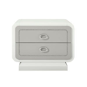 Allendale - Nightstand - Ivory & Latte High Gloss