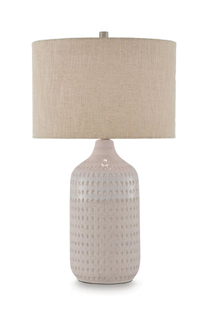 Capwich - Ceramic Table Lamp - Beige / White