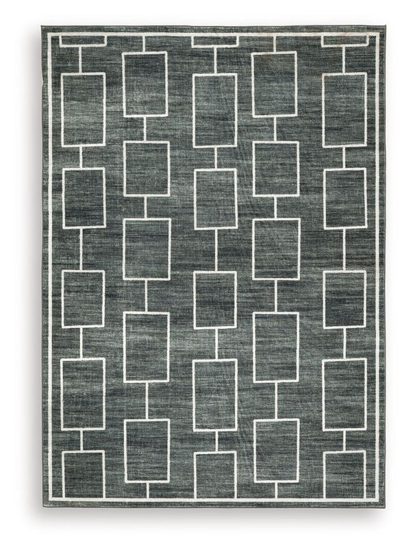 Elderland - Washable Rug Black 5' x 7'