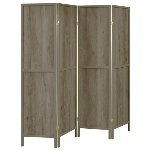 Deepika - 4-Panel Room Divider Folding Screen Gray