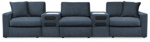 Modmax - Ink - Sectional Blue 5 Pc. Sectional With 2 Audio System Consoles