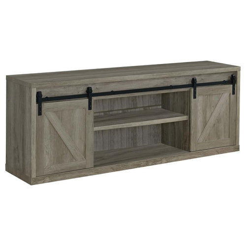 Brockton - 3-shelf Sliding Doors TV Console Gray 71"W x 16"D x 28"H
