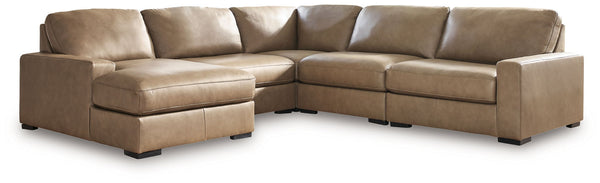 Veronella - Sectional Dark Brown 5 Pc. Left Arm Facing Corner Chaise Sectional