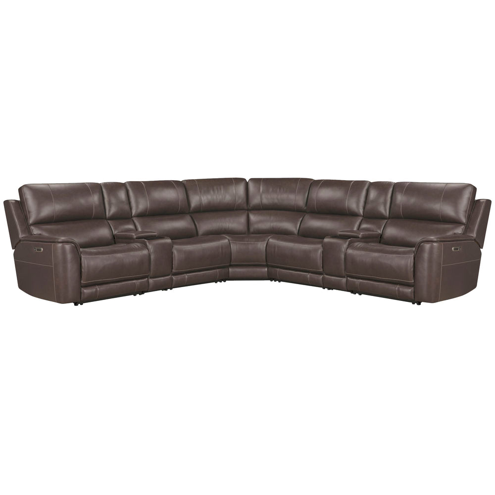 Easton - 7 Piece Zero Gravity Power Reclining Sectional With Power Adjustable Headrests - Steamboat Brown