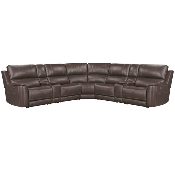Easton - 7 Piece Zero Gravity Power Reclining Sectional With Power Adjustable Headrests - Steamboat Brown