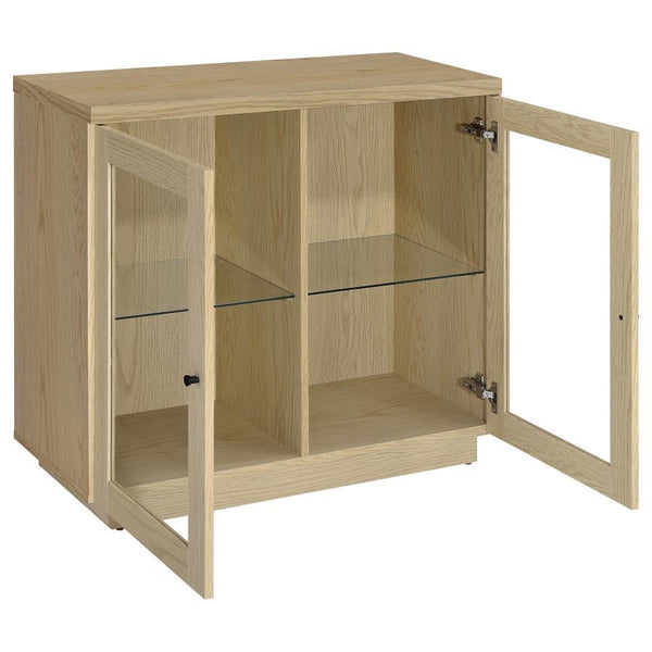 Tilbury - 2-Door Glass Front Accent Display Cabinet - Light Oak