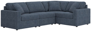 Modmax - Ink - Sectional Blue 4 Pc. Sectional With Laf Raf Corner Chairs And Wedge