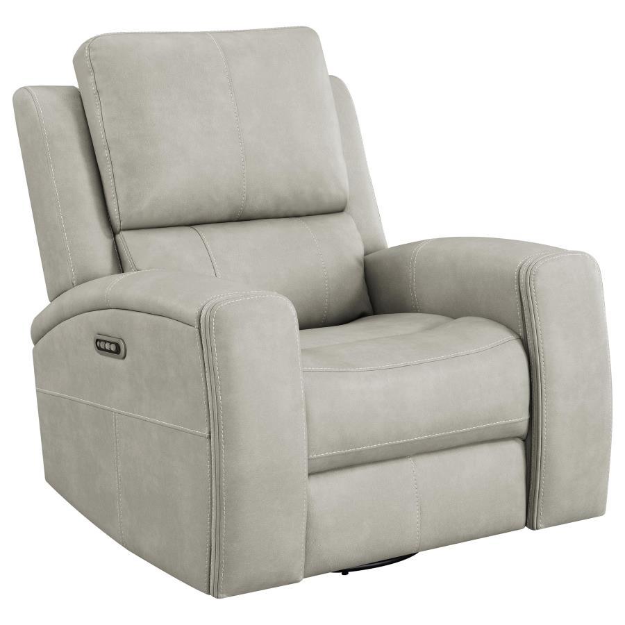 Brickston - Triple Power Swivel Glider Recliner Dark Gray