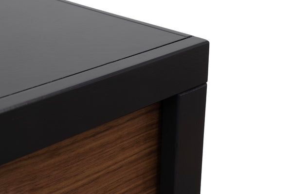 Aria - 62" Fireplace Mantel - Black / Walnut