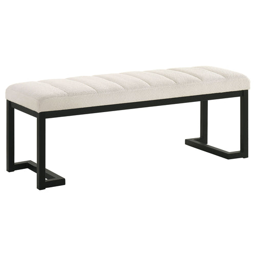 Mesa - Boucle Upholstered Tufted Accent Bench White