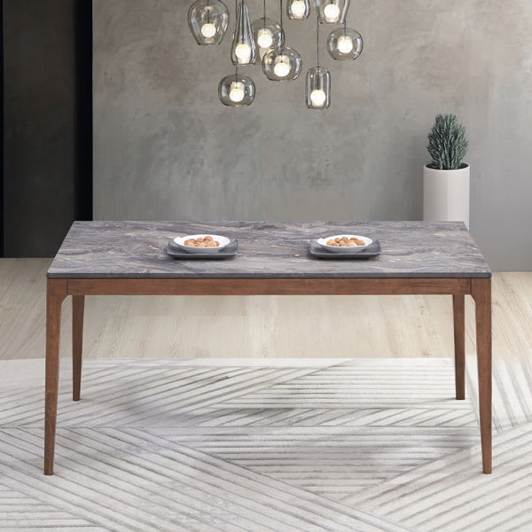 Bevis - Dining Table - Engineered Stone Top & Walnut