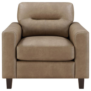 Scotland - Faux Leather Upholstered Track Arm Chair