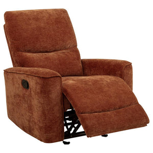 Navarro - Chenille Upholstered Glider Recliner Orange