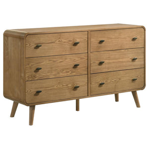 Robyn - 6-Drawer Bedroom Dresser Light Brown