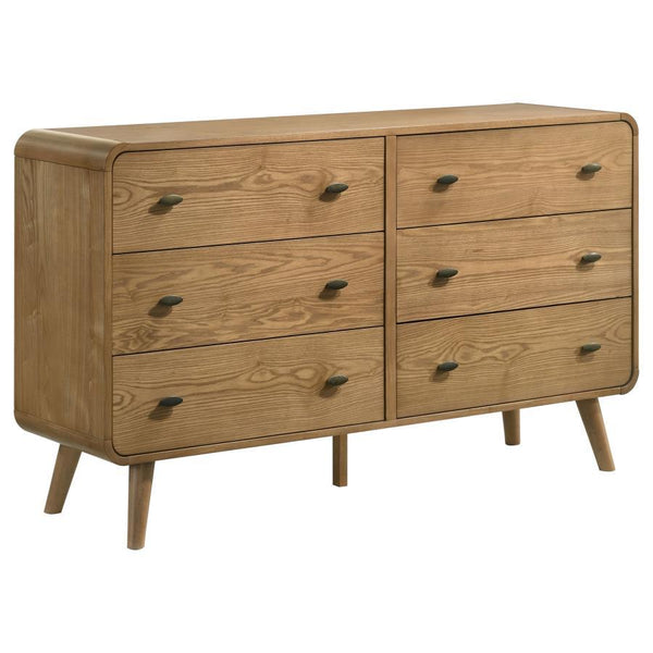 Robyn - 6-Drawer Bedroom Dresser Light Brown