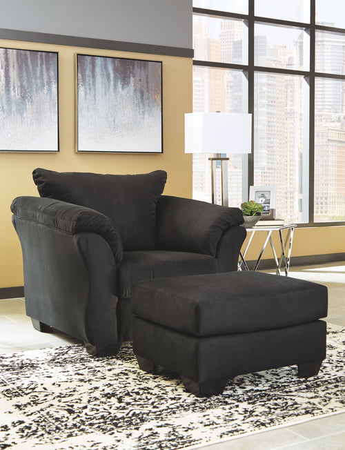 Darcy - Chair With Ottoman Black