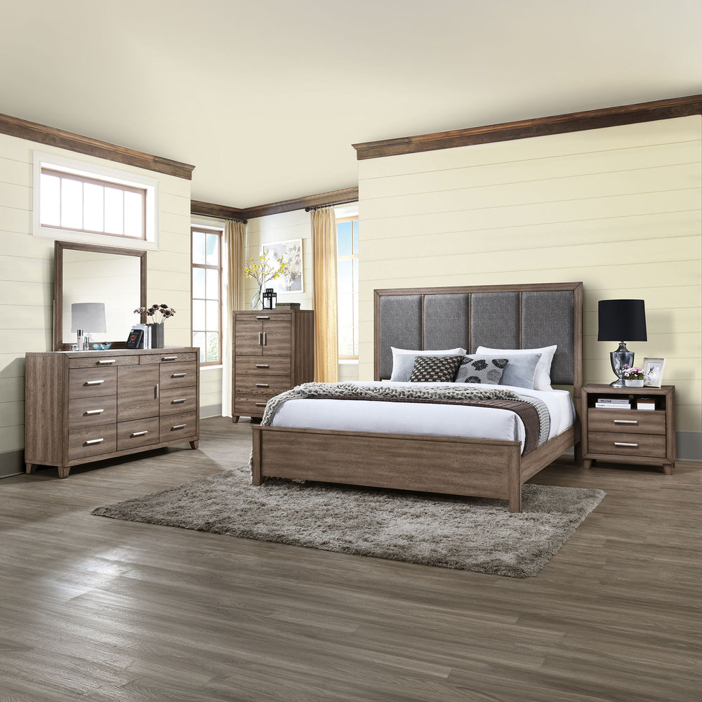 Harrisburg - 6/6 Eastern King 5 Piece Bedroom Set (Bed, Dresser, Mirror, Chest, Nightstand) - Dark Gray