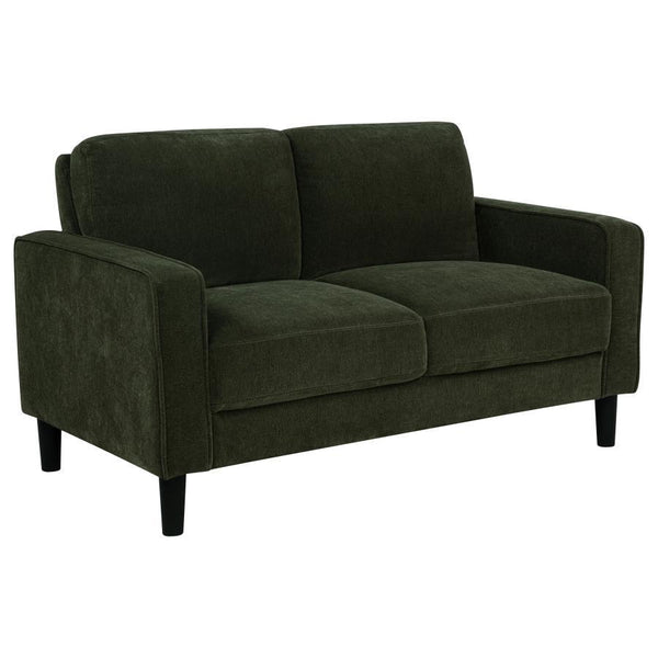 Ruth - Upholstered Track Arm Loveseat Dark Green
