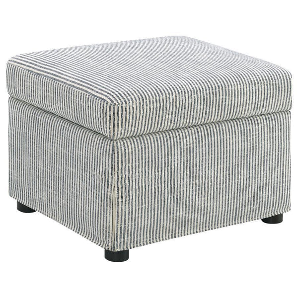 Winter - Upholstered Hydraulic Lift Top Storage Ottoman Gray