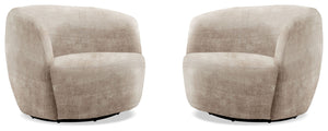 Carina - Swivel Barrel Chair Miami Mink 2 Pieces
