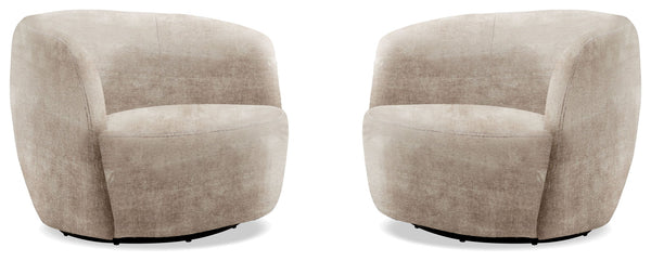 Carina - Swivel Barrel Chair Miami Mink 2 Pieces