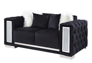 Trislar - Loveseat - Black Velvet