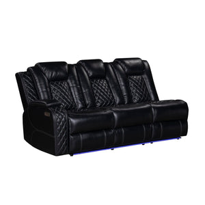 Orion II - Laf Sofa With Power Headrest & Footrest - Black