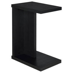 Clower - Engineered Wood C-Shaped Sofa Side Table Black
