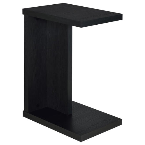 Clower - Engineered Wood C-Shaped Sofa Side Table Black