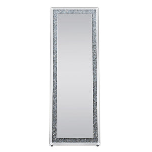 Noralie - 63" X 22" Floor Mirror - Mirrored & Faux Diamonds