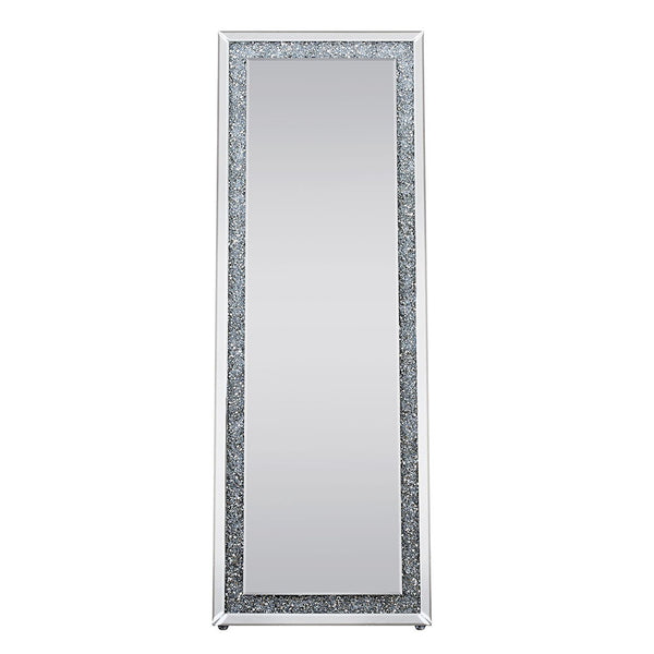 Noralie - 63" X 22" Floor Mirror - Mirrored & Faux Diamonds