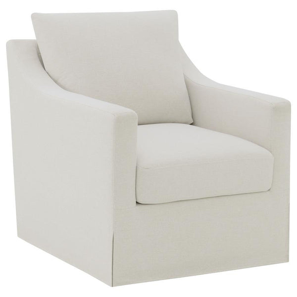 Winter - Upholstered Sloped Arm Accent Swivel Chair Beige