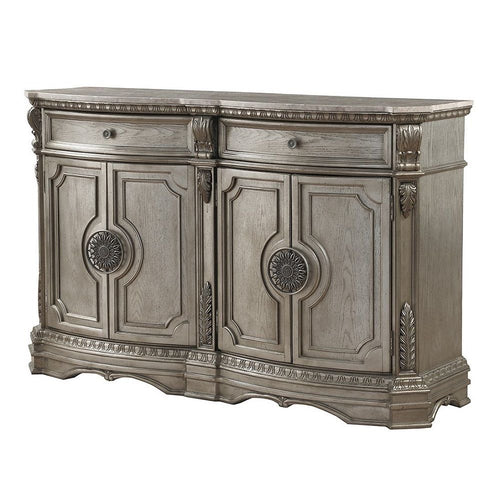 Northville - Server Antique Silver Marble Top