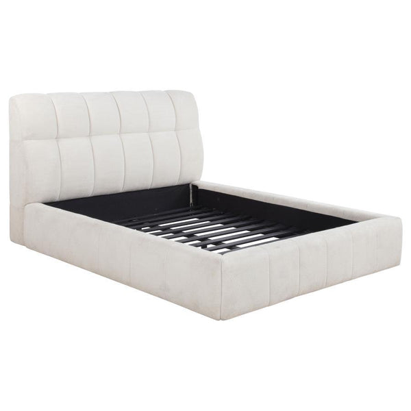 Nollet - Upholstered Platform Bed Beige Queen