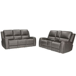 Belmont - Zero Gravity Power Reclining Living Room Set Dark Gray 2 Pc. Sofa, Loveseat