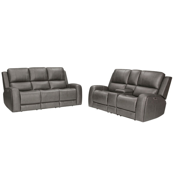 Belmont - Zero Gravity Power Reclining Living Room Set Dark Gray 2 Pc. Sofa, Loveseat