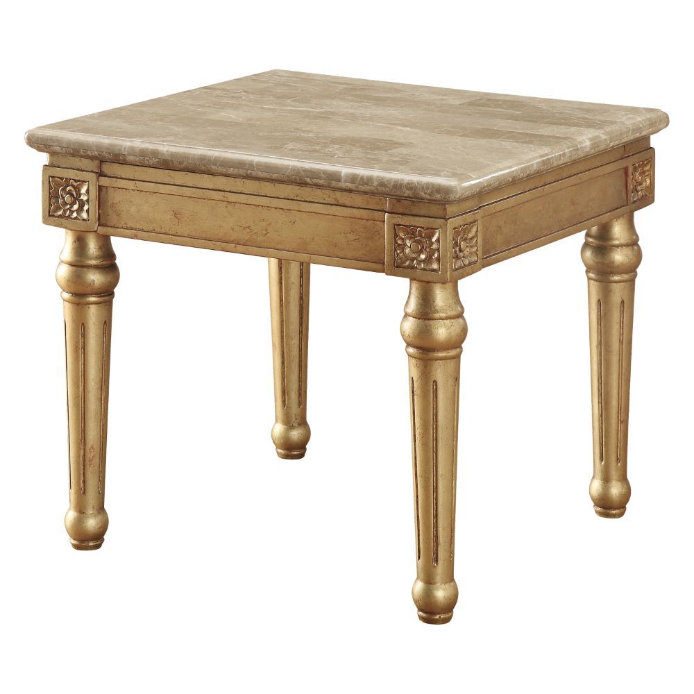 Daesha - End Table - Marble Top & Antique Gold