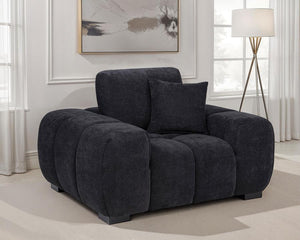 Octavia - Fabric Upholstered Track Arm Accent Chair