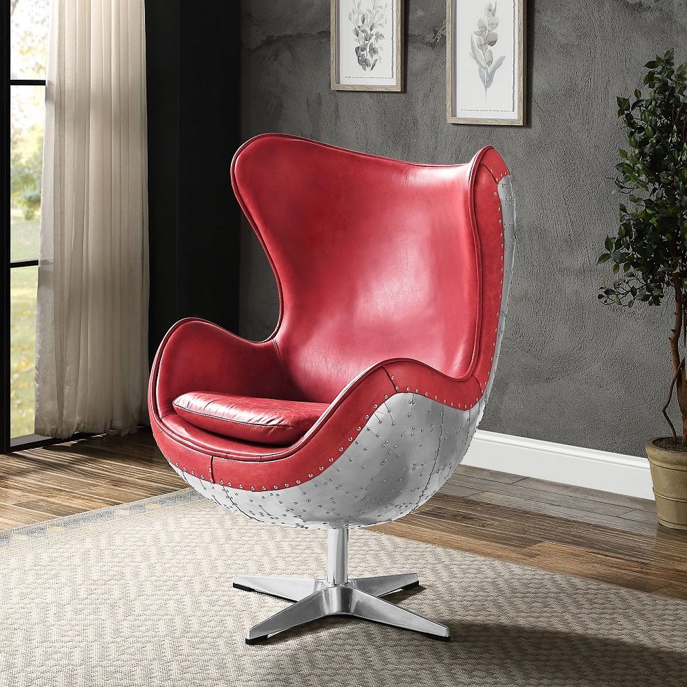 Brancaster - Accent Chair With Swivel Red