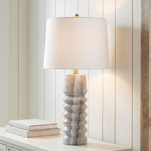 Desmont - Marble Table Lamp - White / Beige / Gray