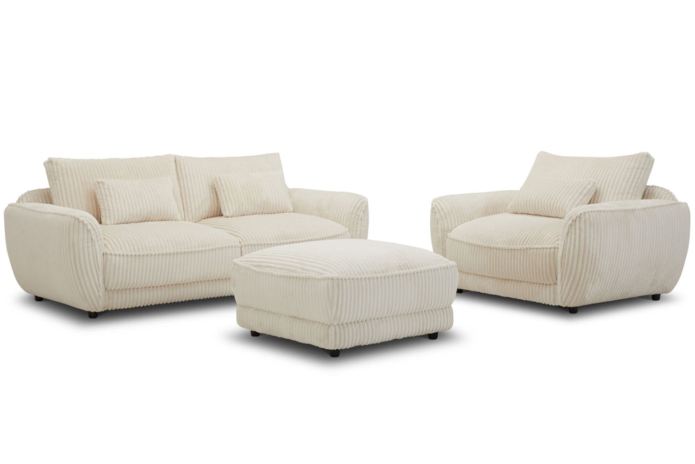 Utopia - 2 Cushion Seat with Lumbar Pillow - Mega Ivory