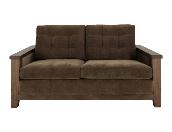 Walnut - Upholstered Loveseat - Deep Forest Brown