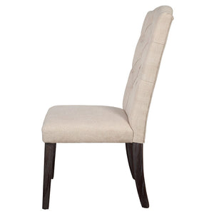 Gerardo - Side Chair (Set of 2) - Beige Linen & Weathered Espresso
