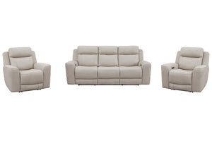 Calgary - Power Reclining Sofa Set Stone 3 Pc. Sofa, 2 Recliners