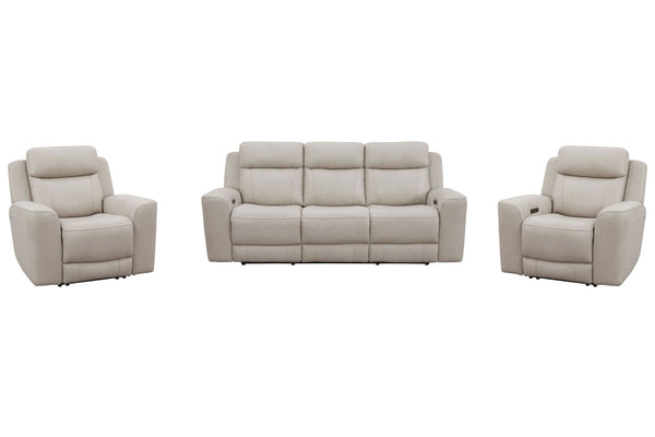 Calgary - Power Reclining Sofa Set Stone 3 Pc. Sofa, 2 Recliners