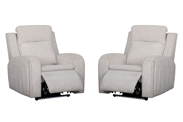 Armstrong - Power Recliner With Heat, Massage And Auto-Glide Gray 2 Pieces