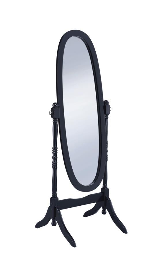 Foyet - Wood Adjustable Length Cheval Mirror Black